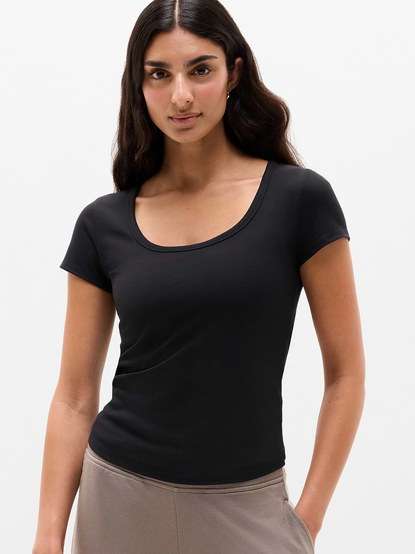 Signature Rib Scoop Tee