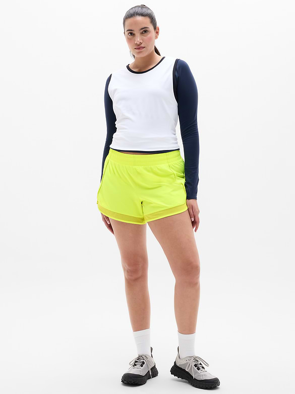 Mesh Racer Run Mid Rise 4" Short