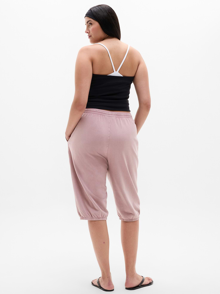 Image number 6 showing, Airy Cotton Terry Snow Wash Capri