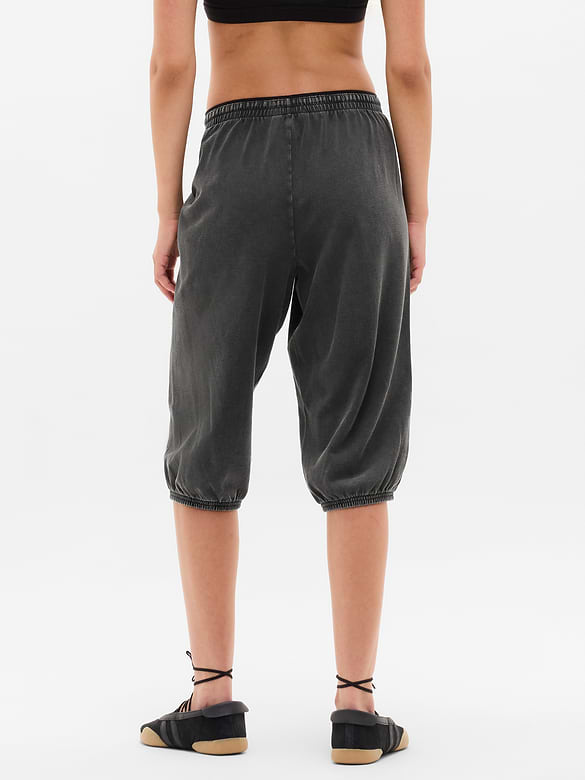 Airy Cotton Terry Snow Wash Capri