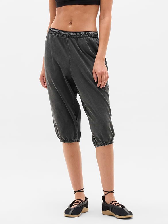 Airy Cotton Terry Snow Wash Capri