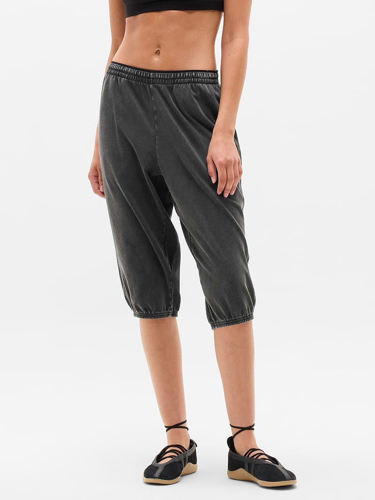 Image number 2 showing, Airy Cotton Terry Snow Wash Capri