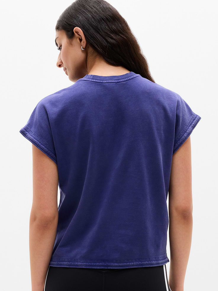 Image number 5 showing, Airy Cotton Terry Snow Wash Sweatshirt Tee