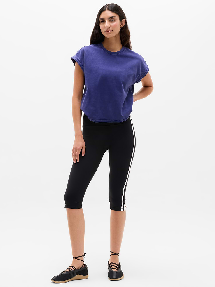 Image number 4 showing, Airy Cotton Terry Snow Wash Sweatshirt Tee