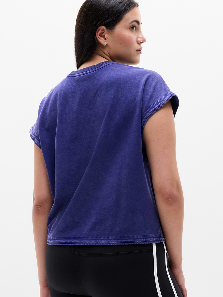 Image number 3 showing, Airy Cotton Terry Snow Wash Sweatshirt Tee