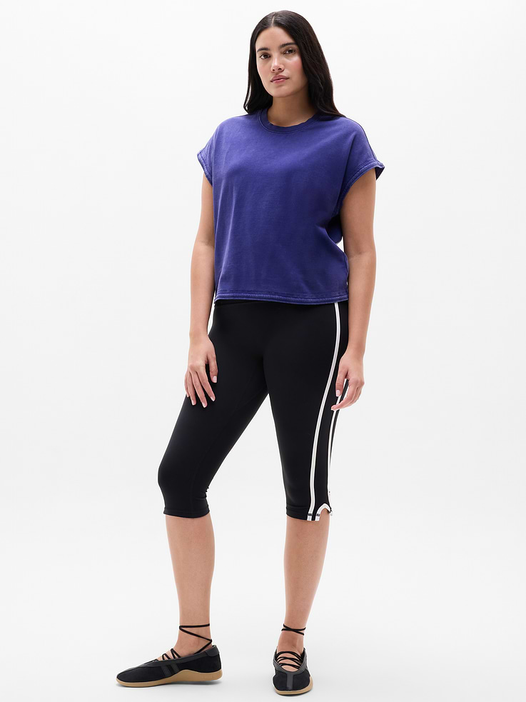 Image number 2 showing, Airy Cotton Terry Snow Wash Sweatshirt Tee