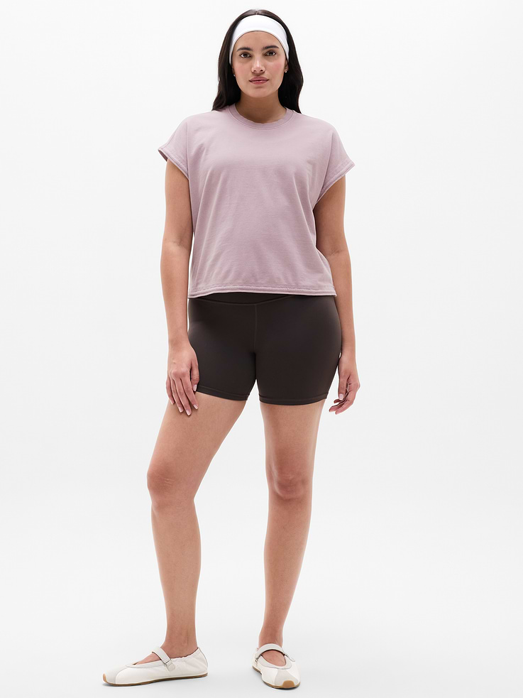 Image number 2 showing, Airy Cotton Terry Snow Wash Sweatshirt Tee