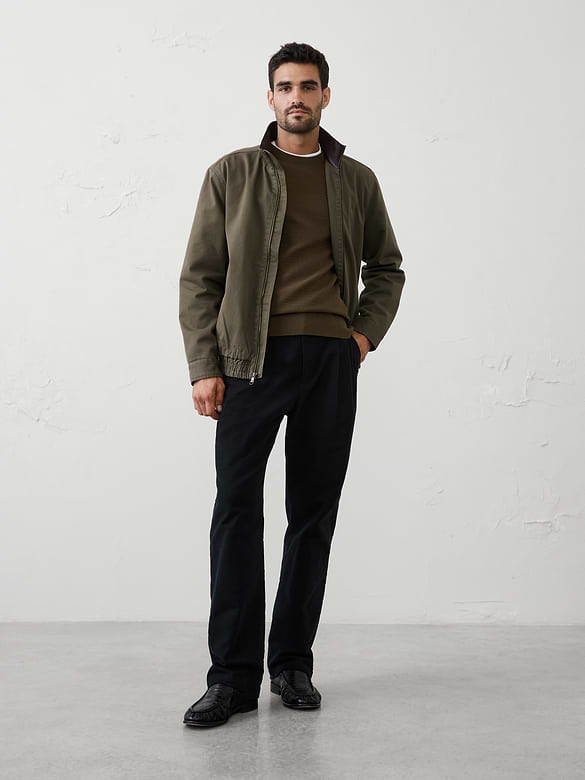 Peached Cotton Zip Jacket