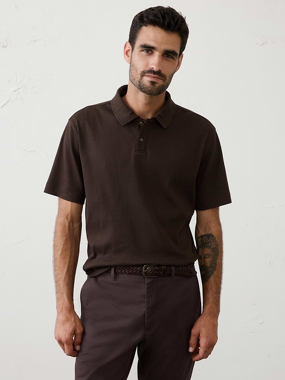 Standard-Fit Light Pointelle Polo