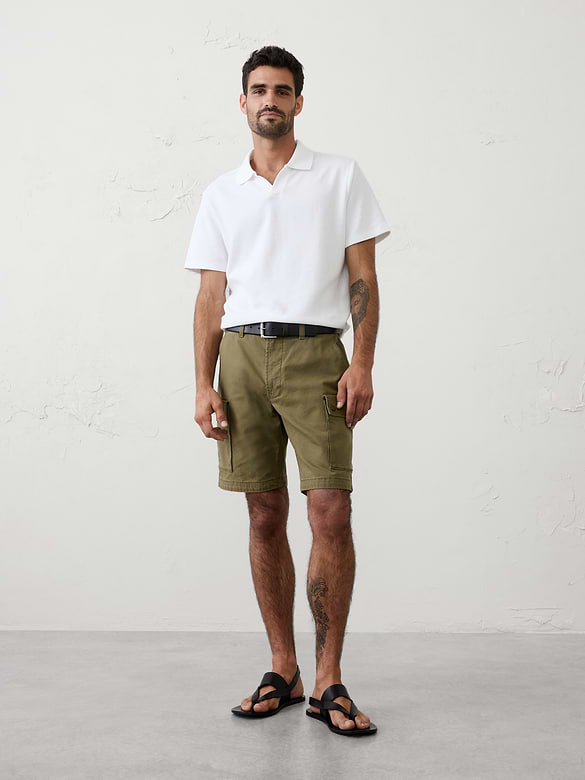 Standard-Fit Johnny-Collar Polo