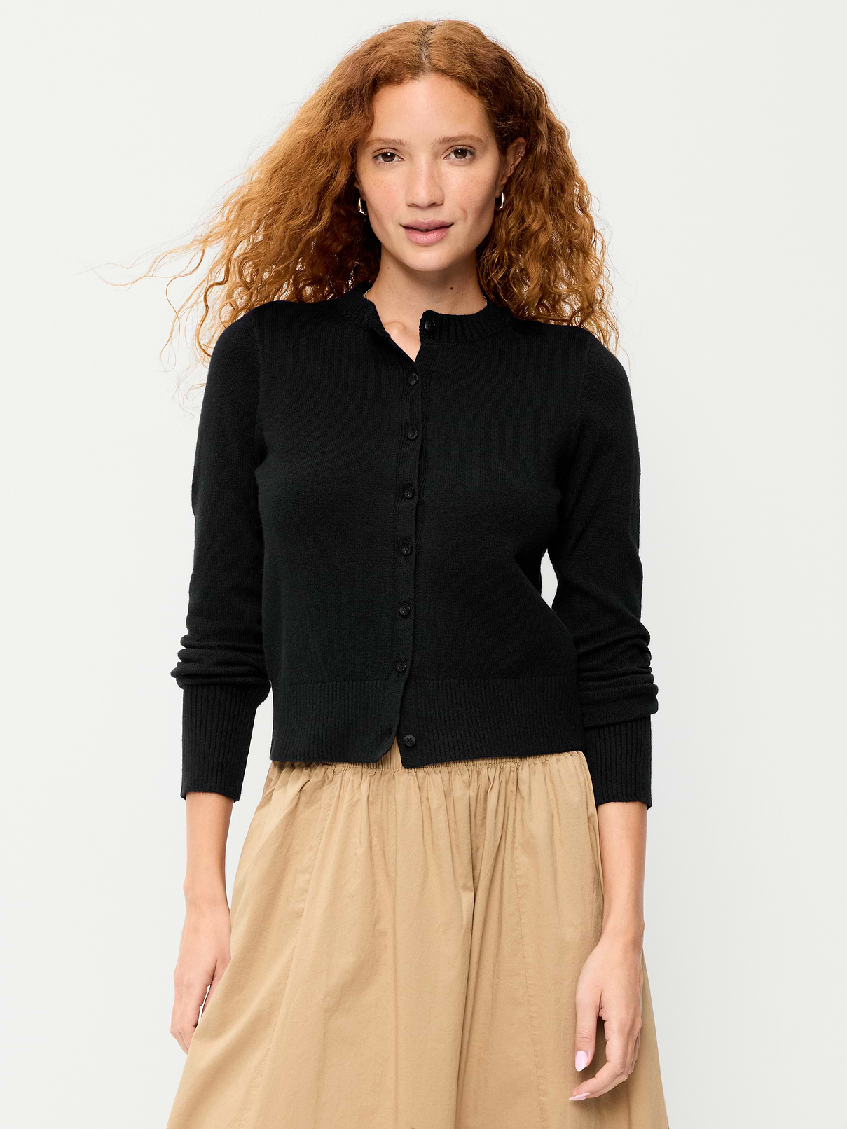 SoSoft Cropped Crew-Neck Cardigan