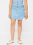 Image number 1 showing, Wrap-Front Denim Skort for Girls
