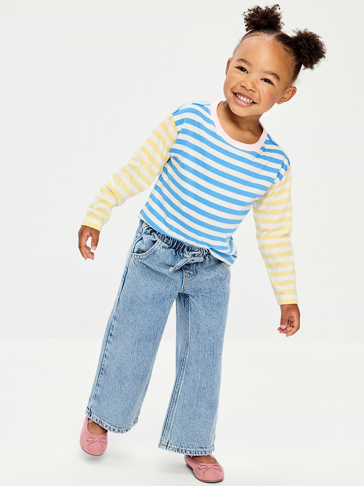 Image 1 of 4, elasticized waistband, functional drawstring, faux fly, scoop pockets, wide leg, Product #907772