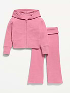 Image 3 of 4, Cozy Ribbed Hoodie and Flared Pants Set for Toddler Girls