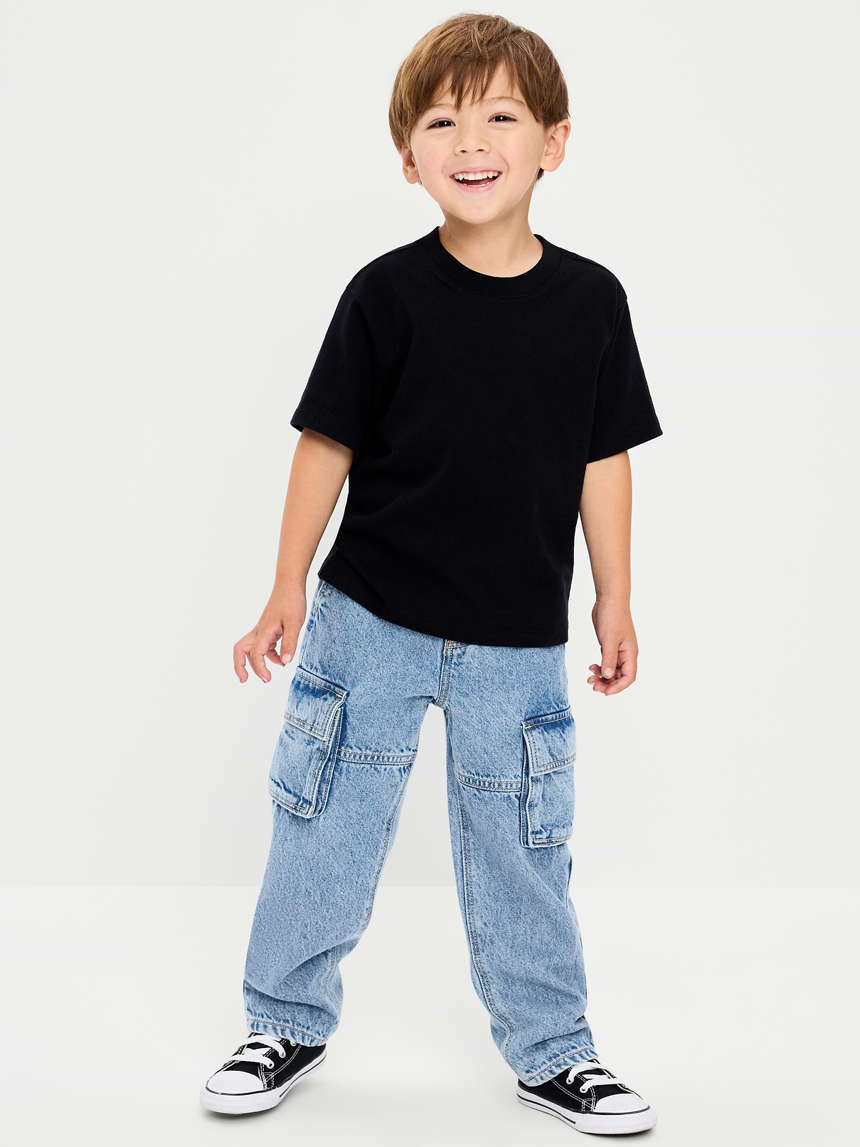 Image number 1 showing, Super Baggy Barrel-Leg Cargo Jeans for Toddler Boys
