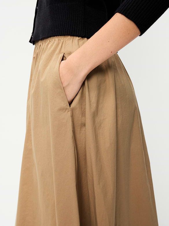 Poplin Midi Skirt
