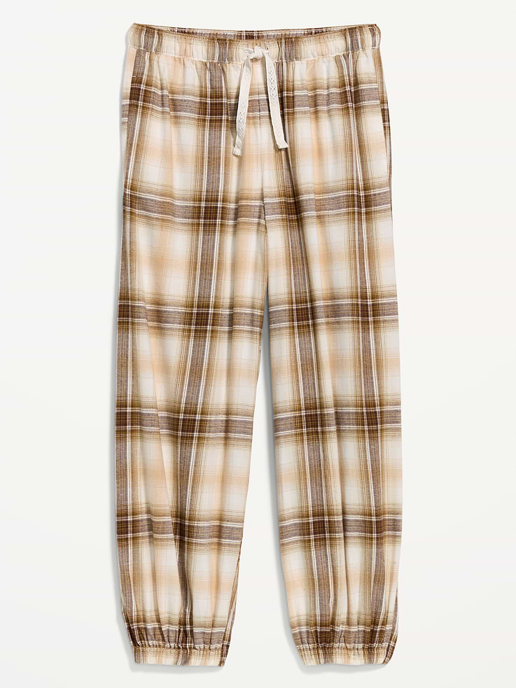 Image 4 of 7, Cinched Flannel Balloon Pants