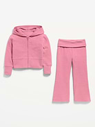 Image 4 of 4, Cozy Ribbed Hoodie and Flared Pants Set for Toddler Girls