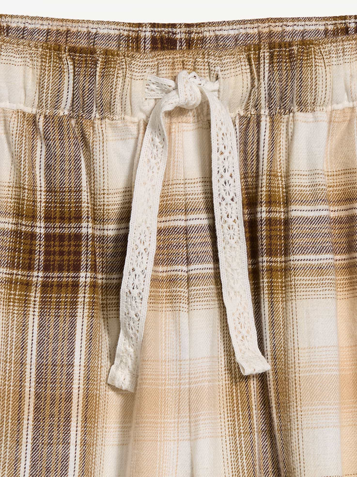 Image 5 of 7, Cinched Flannel Balloon Pants