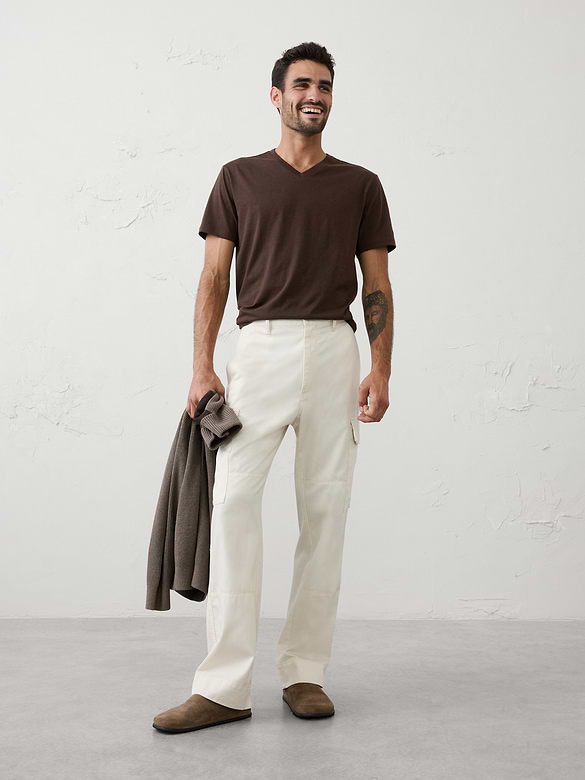 Standard-Fit Premium Wash V-Neck Shirt