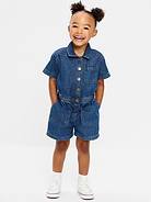 Image number 1 showing, Short-Sleeve Utility Romper for Toddler Girls