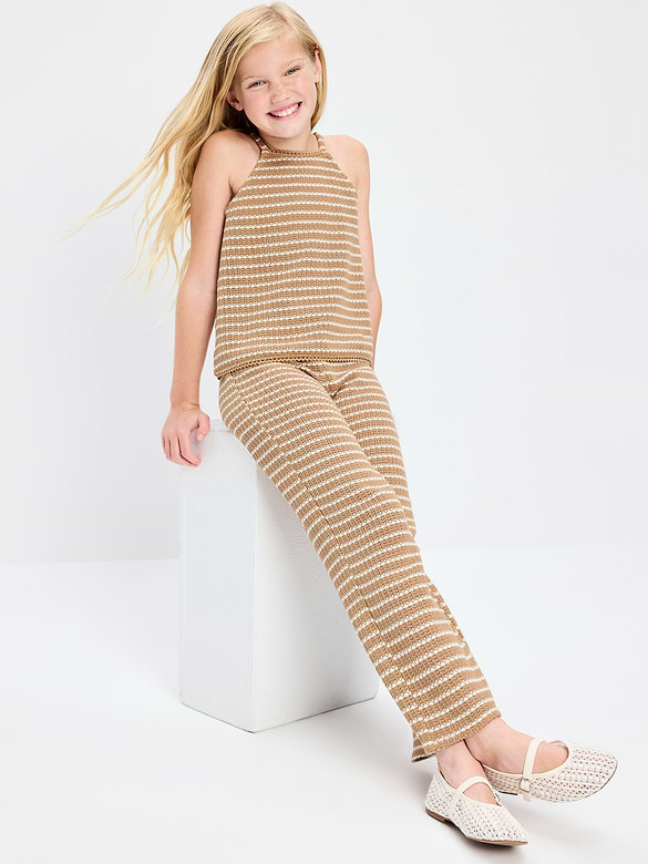 Low-Rise Jacquard Knit Pants for Girls