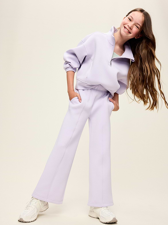 High-Waisted Bounce Fleece Wide-Leg Sweatpants for Girls