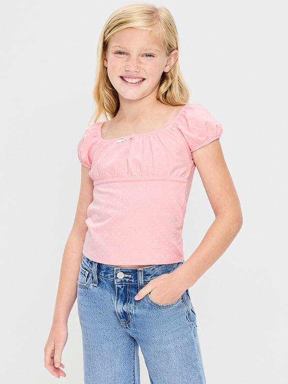 Puff-Sleeve Top for Girls