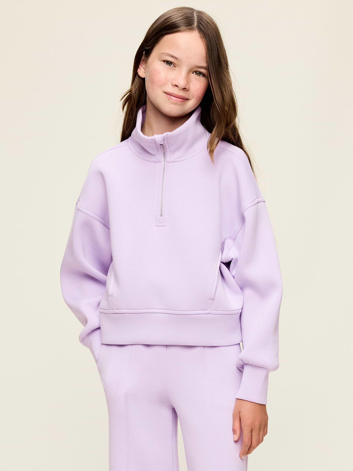 Image number 1 showing, Bounce Fleece Half-Zip Pullover Sweatshirt for Girls