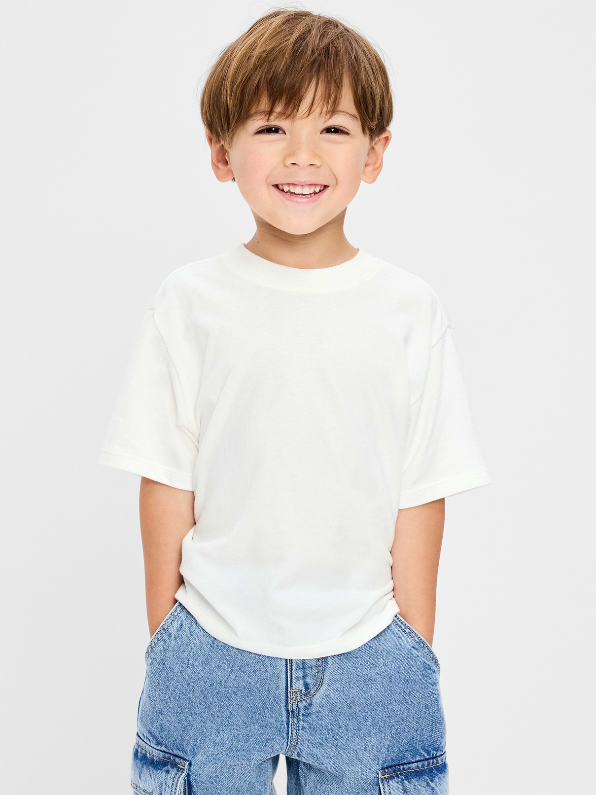 Image number 1 showing, Oversized Short-Sleeve Heavyweight T-Shirt for Toddler Boys