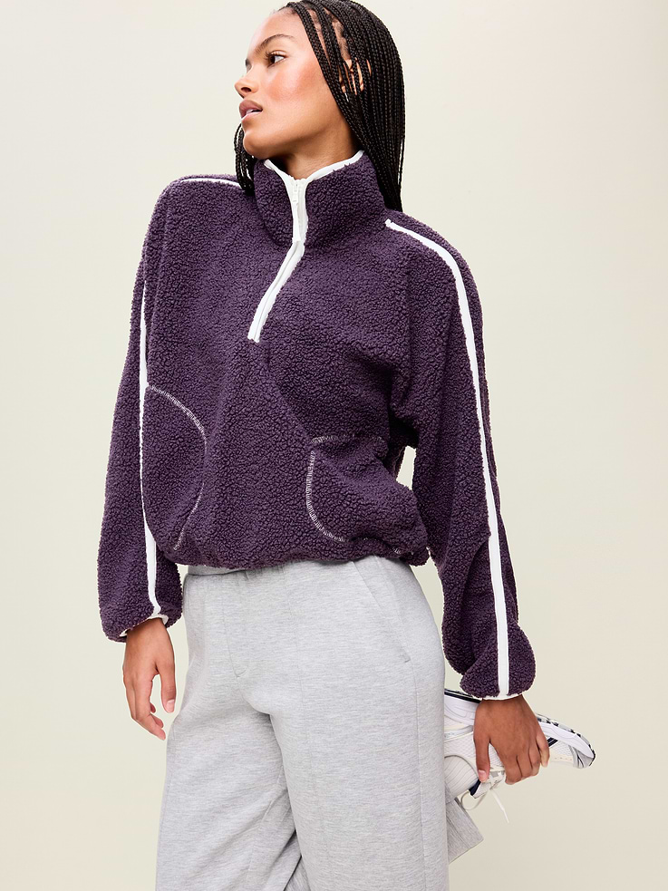 Image number 3 showing, Loose Sherpa Quarter-Zip Pullover