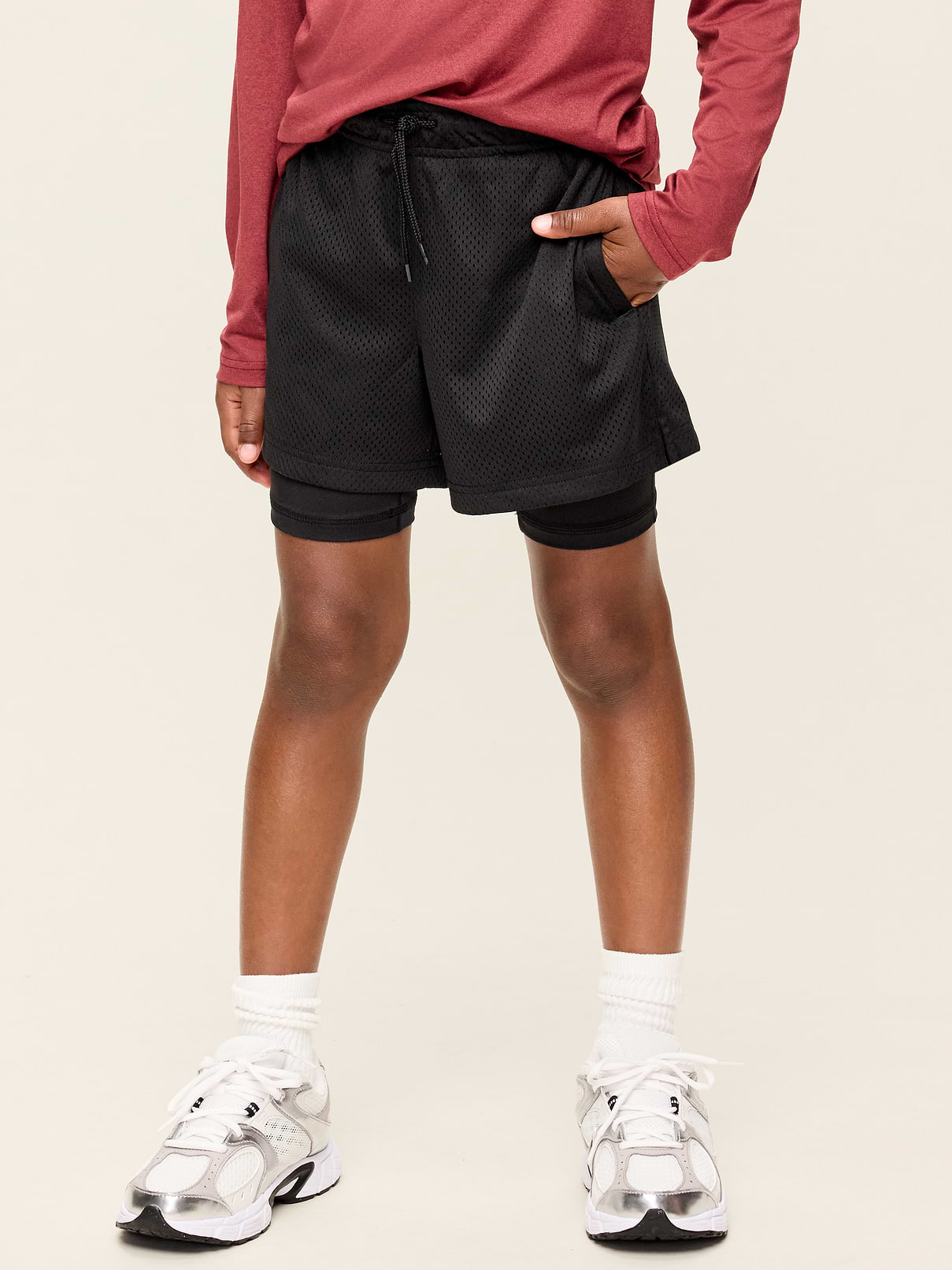 Image number 1 showing, 2-In-1 Mesh Performance Shorts for Boys