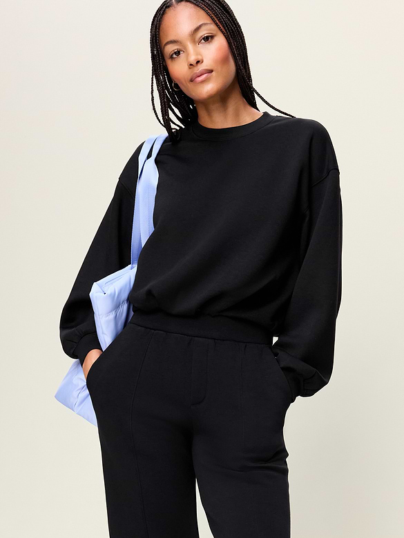 Bounce Fleece Bubble-Hem Sweatshirt