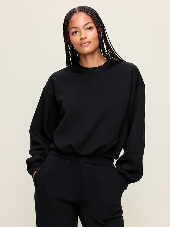 Bounce Fleece Bubble-Hem Sweatshirt