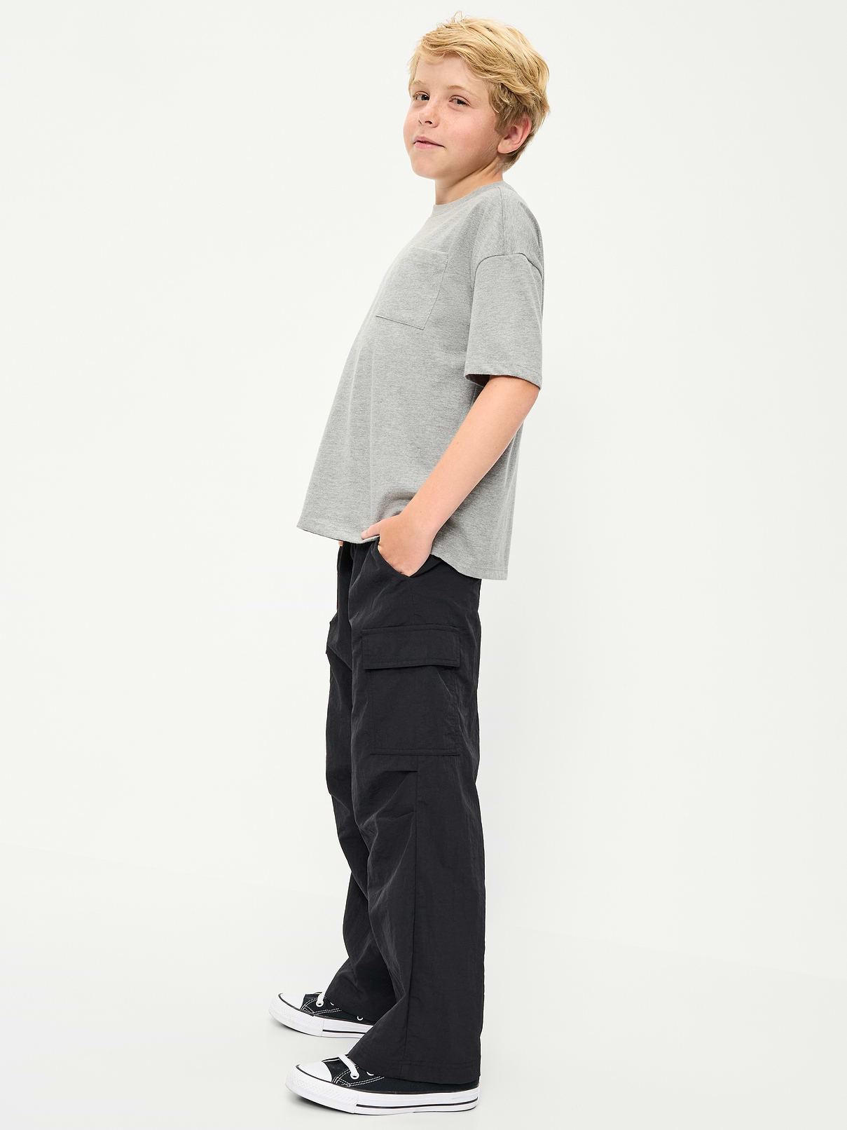 L'image numéro 3 présente Pantalon cargo coupe très généreuse à taille extensible pour Garçon