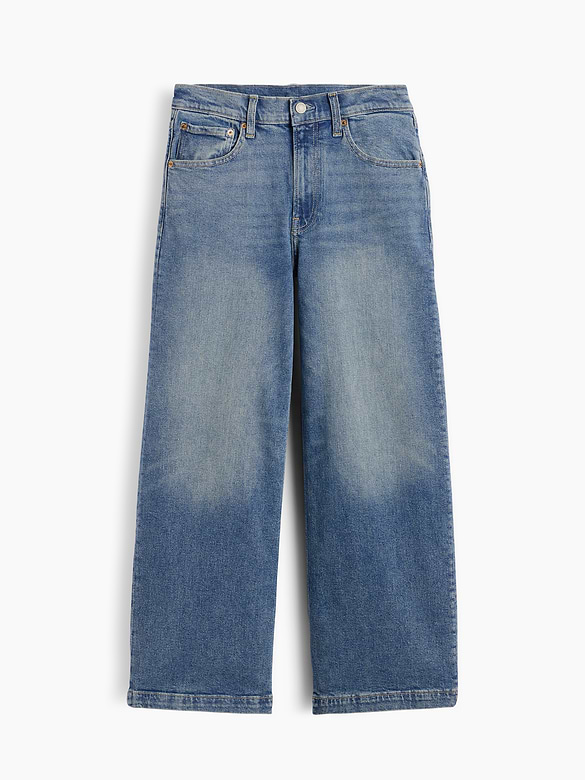 High Rise Stride Wide-Leg Ankle Jeans