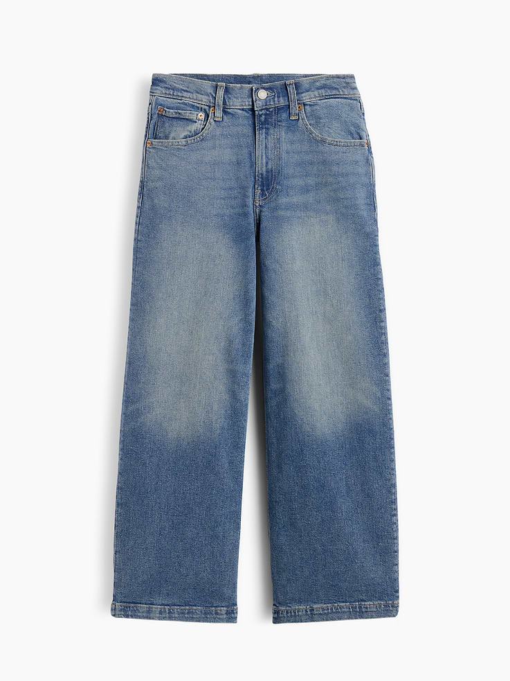 Image number 6 showing, High Rise Stride Wide-Leg Ankle Jeans