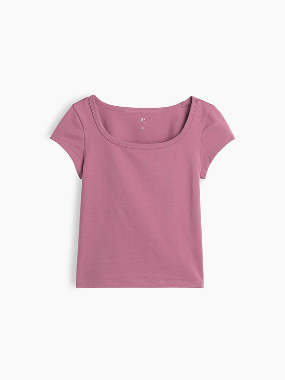 Kids CloseKnit Jersey Square-Neck T-Shirt