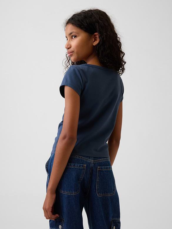Kids CloseKnit Jersey Square-Neck T-Shirt