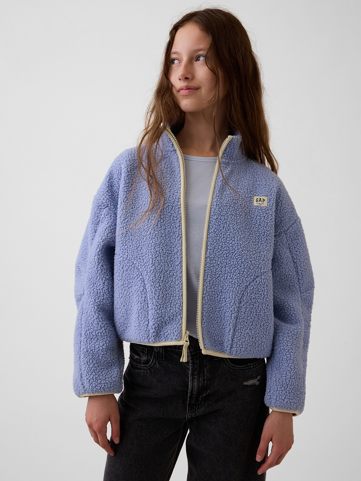 Kids Sherpa Relaxed Zip Jacket | Gap
