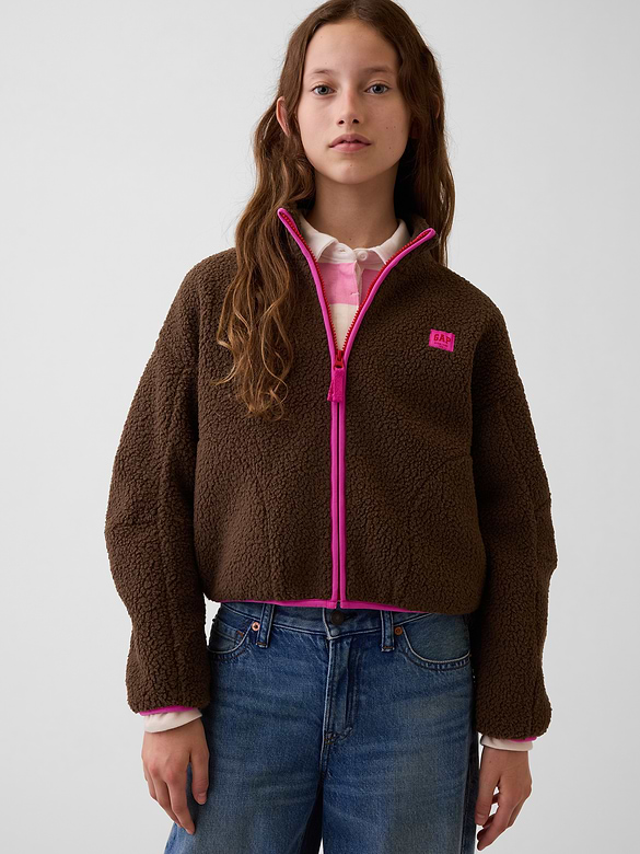 Kids Sherpa Relaxed Zip Jacket