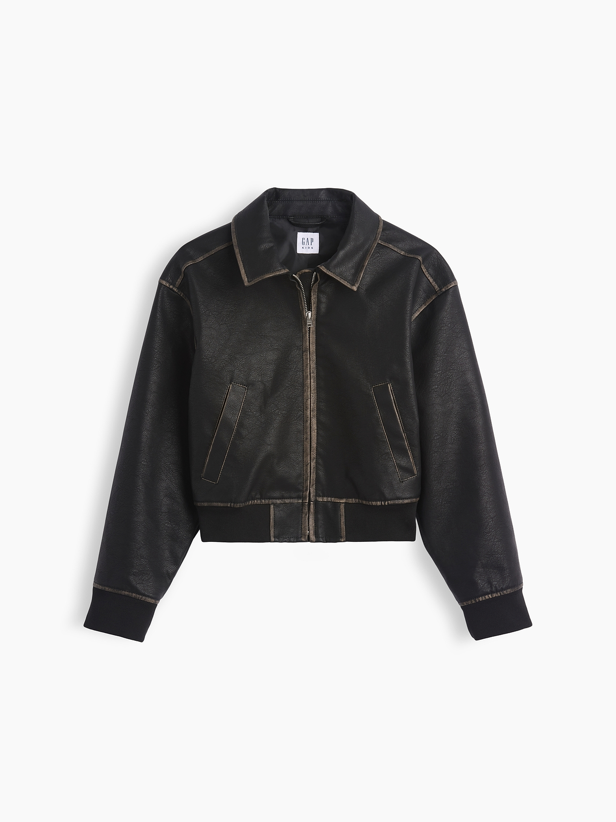 Kids Vegan Leather Bomber Jacket | Gap