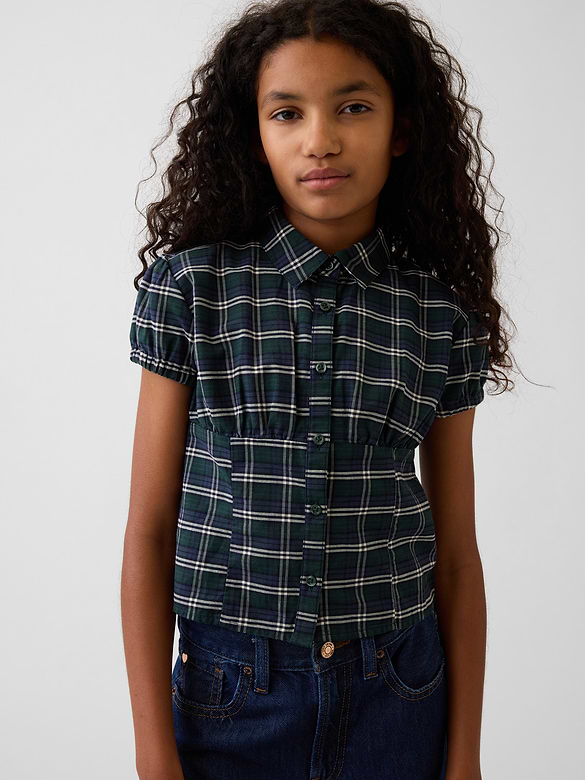 Kids Fitted Button-Front Top