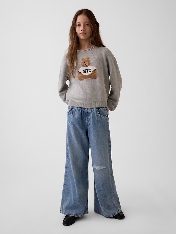 Kids 100% Cotton Oversized Rollneck Sweater