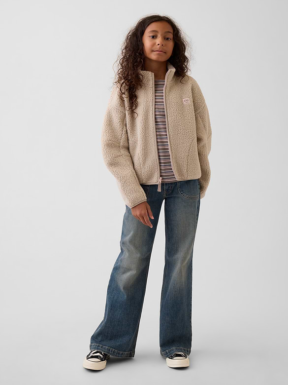 Kids Sherpa Relaxed Zip Jacket