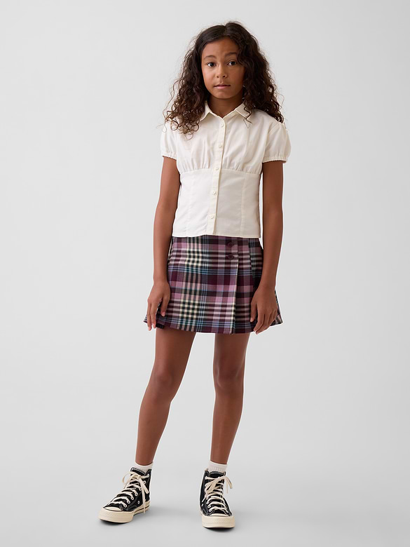 Kids Fitted Button-Front Top