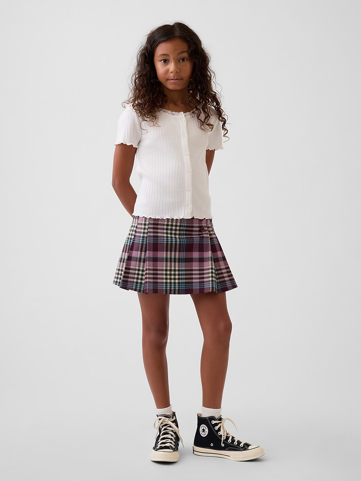 Image number 1 showing, Kids Plaid Pleated Skort