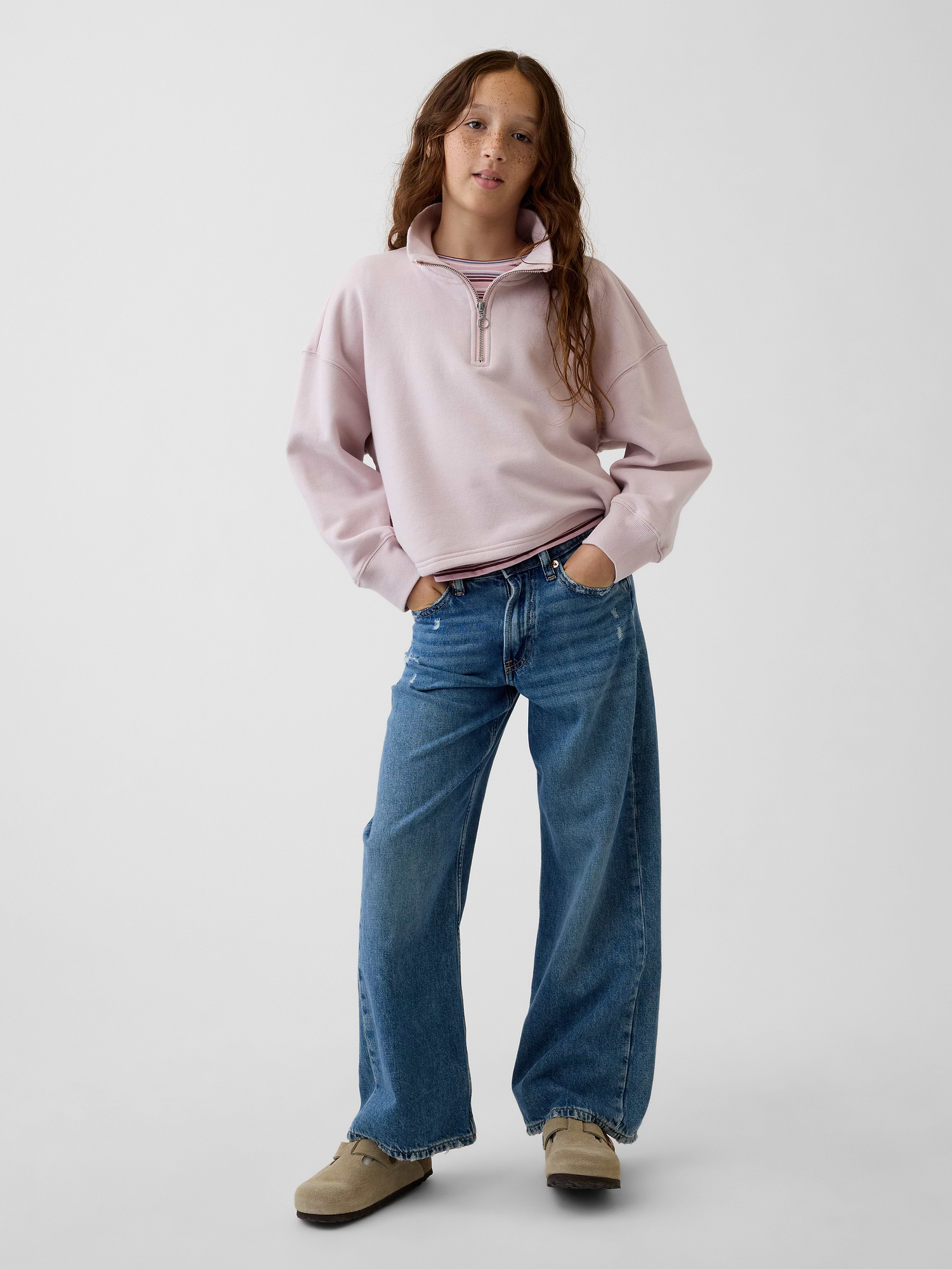 Kids VintageSoft Oversized Quarter-Zip Pullover | Gap