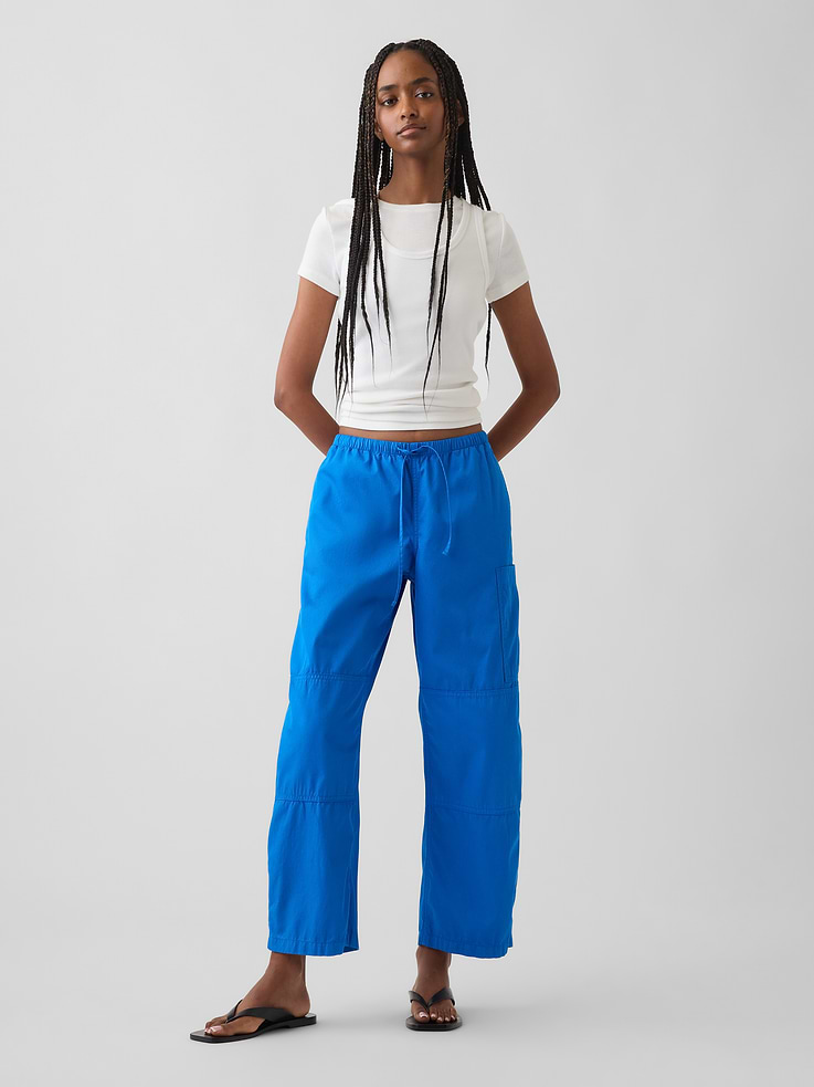 Image number 1 showing, Mid Rise Twill Easy Barrel Utility Pants