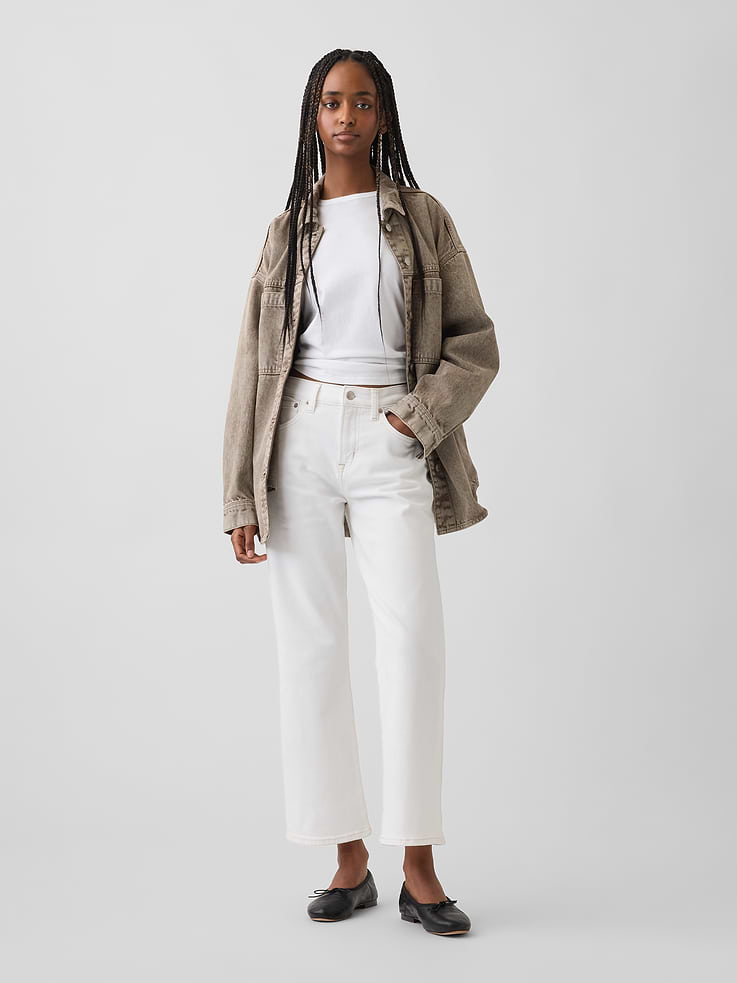 Image number 1 showing, Mid Rise Flare Crop Jeans